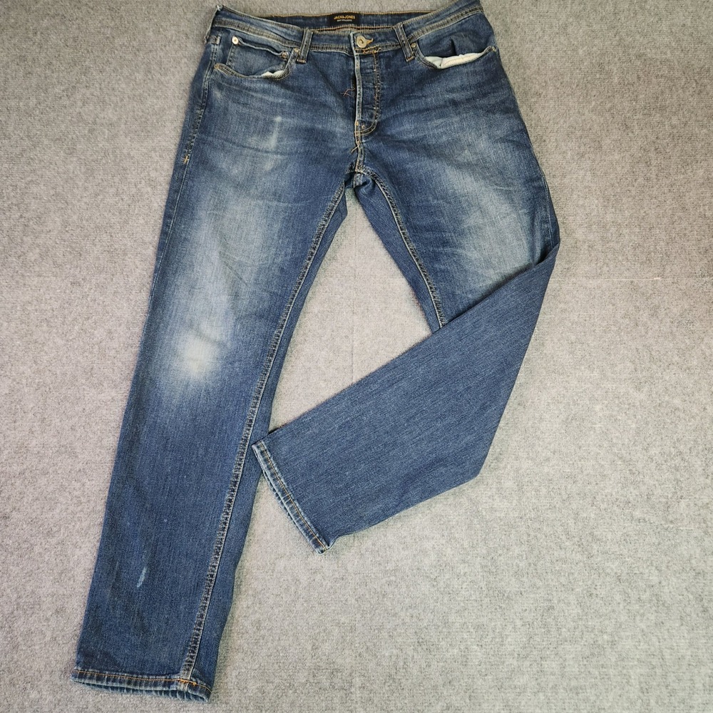 Jack & Jones Jeans Mens 33x28 Mike Original Blue Regular Fit